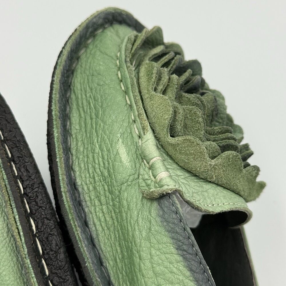 L’Artiste Spring Step Dezi Green Leather Rose Flower Flats Women EU 40 US 9 - Picture 9 of 11